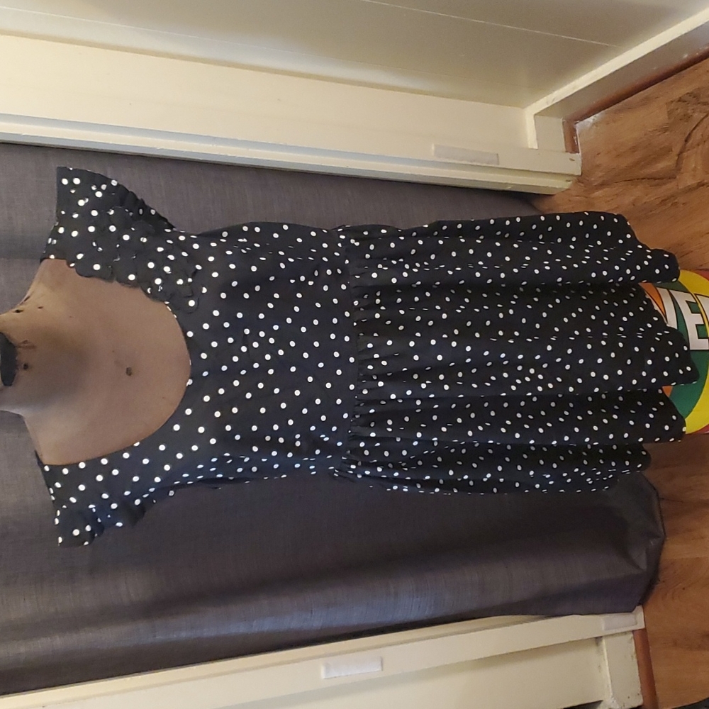 Black and white polka dot dress